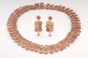 Egyptian Spiral necklace and earrings